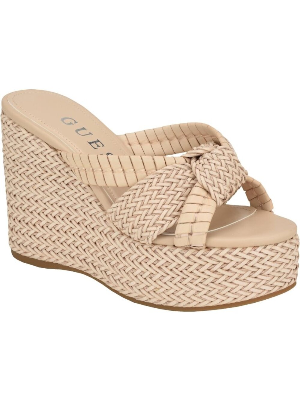 Guess Women's Beige Polyurethane Slip Synthetic Rubber Imported Eveh